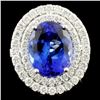 Image 1 : 18K Gold 6.31ct Tanzanite & 1.26ctw Diamond Ring