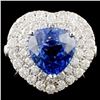 Image 1 : 18K Gold 4.57ct Sapphire & 1.82ctw Diamond Ring