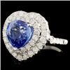 Image 2 : 18K Gold 4.57ct Sapphire & 1.82ctw Diamond Ring