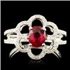 Image 1 : 18K Gold 0.99ct Ruby & 0.31ctw Diamond Ring