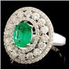 Image 2 : 18K Gold 0.66ct Emerald & 1.02ctw Diamond Ring