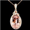 Image 1 : 14K Gold 12.86ct Morganite & 0.65ctw Diamond Penda