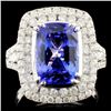 Image 1 : 18K Gold 4.22ct Tanzanite & 1.24ctw Diamond Ring