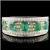 Image 1 : 18K Gold 1.05ct Emerald & 0.75ctw Diamond Ring