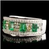 Image 2 : 18K Gold 1.05ct Emerald & 0.75ctw Diamond Ring