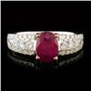 Image 1 : 14k White Gold 1.44ct Ruby & 0.42ctw Diamond Ring