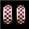 Image 1 : 18K Gold 2.20ct Ruby & 1.41ct Diamond Earrings