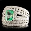 Image 2 : 14K Gold 1.54ct Emerald & 1.02ctw Diamond Ring