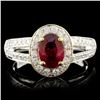 Image 1 : 18K Gold 1.08ct Ruby & 0.55ctw Diamond Ring