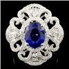 Image 1 : 14K Gold 3.51ct Sapphire & 1.15ctw Diamond Ring