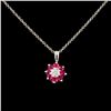 Image 1 : 14K Gold 0.28ct Ruby & 0.10ctw Diamond Pendant