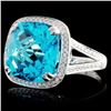 Image 2 : 18K Gold 8.74ct Topaz & 0.25ctw Diamond Ring