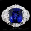 Image 1 : 18K Gold 7.65ct Tanzanite & 1.76ct Diamond Ring