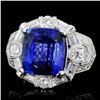 Image 2 : 18K Gold 7.65ct Tanzanite & 1.76ct Diamond Ring