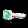 Image 2 : 18K Gold 1.10ct Emerald & 1.24ctw Diamond Ring