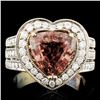 Image 1 : 18K Gold 3.49ct Tourmaline & 0.88ctw Diamond Ring