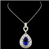 Image 2 : 18K Gold 7.90ct Tanzanite & 1.73ctw Diamond Pendan