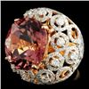Image 2 : 18K Gold 17.17ct Tourmaline & 2.55ctw Diamond Ring