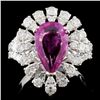 Image 1 : 18K W Gold 2.92ct Sapphire & 1.68ct Diamond Ring