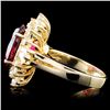 Image 3 : 14K Gold 5.76ct Tourmaline & 1.31ctw Diamond Ring