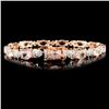 Image 2 : 14K Gold 9.15ctw Morganite & 1.50ctw Diamond Brace