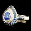 Image 2 : 18K Gold 4.10ct Sapphire & 0.24ctw Diamond Ring
