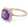 Image 2 : 14K Gold 3.00ct Amethyst & .35ct Diamond Ring