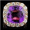 Image 1 : 18K Gold 12.00ct Amethyst & 4.89ctw Diamond Ring