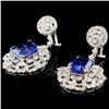 Image 2 : 18K Gold 6.22ctw Tanzanite & 3.65ctw Diamond Earri