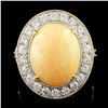 Image 1 : 14K Gold 5.51ct Opal & 1.26ctw Diamond Ring