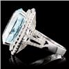 Image 3 : 18K White Gold 13.87ct Tourmaline & 1.04ct Diamond