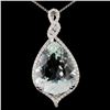 Image 1 : 14K Gold 18.40ctw Aquamarine & 0.78ctw Diamond Pen