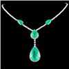 18K Gold 25.31ctw Emerald & 3.78ctw Diamond Neckla