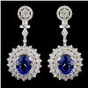 18K Gold 7.50ctw Tanzanite & 4.58ctw Diamond Earri