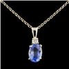 14K Gold 1.00ct Sapphire & 0.06ctw Diamond Pendant