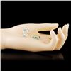 Image 2 : 14K Gold 0.48ct Emerald & 0.32ctw Diamond Earrings