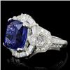 Image 3 : 18K Gold 7.65ct Tanzanite & 1.76ct Diamond Ring