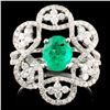 Image 1 : 18K Gold 1.03ct Emerald & 0.81ctw Diamond Ring