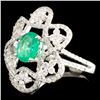 Image 2 : 18K Gold 1.03ct Emerald & 0.81ctw Diamond Ring