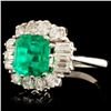 Image 2 : 18K Gold 2.80ct Emerald & 1.00ctw Diamond Ring