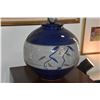 Image 3 : LARGE THROWN CERAMIC OVOID JAR W/COVER; SIGNED BY ARTIST (18 1/2" X 14 1/2")