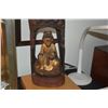 Image 2 : ANTIQUE CHINESE WOOD CARVED BUDDHA (16") (DOES NOT INCLUDE STAND)