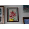 Image 1 : FRAMED WATERCOLOR, HIBISCUS; SIGNED (13" X 16")