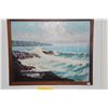 Image 2 : KOA FRAMED OIL ON BOARD, "PUPUKEA, SHARKS BAY"; SIGNED C.S. MAREK 97' (CHARLES MAREK 1891-1979) (21 