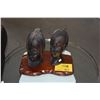 Image 1 : EBONY WOOD AFRICAN HEADS (MALE & FEMALE) (2 PCS) (DOES NOT INCLUDE STAND)