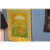 Image 1 : VINTAGE MID CENTURY INTAGLIO LITHOGRAPH TITLED "APRIL SHOWERS" BY ARTIST SUE MARIN, 57/200 (18" X 24