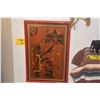 Image 1 : PACIFIC NORTHWEST CEDAR BOARD PAINTING BY TONY HUNT (17 3/4" X 27")