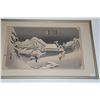 Image 2 : FRAMED WOODBLOCK PRINT, KAMBARA, NIGHT SNOW; HIROSHIGE (19 1/4" X 12 1/2")