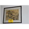 Image 1 : FRAMED JAPANESE PRINT (16 1/2" X 14 1/4")