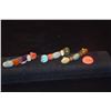 Image 1 : HAIR BARRETTES W/JADE, CORAL, PEARL, TURQUOISE, AMETHYST & CARNELIAN CABOCHONS (3 PCS)